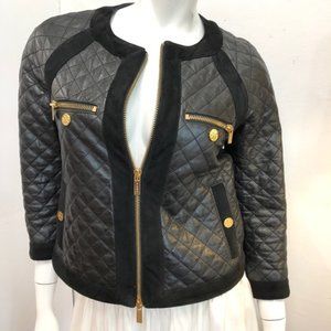 TORY BURCH Black Quilted Leather Jacket